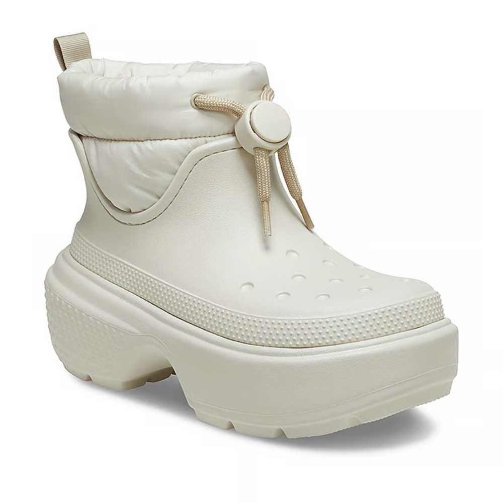 CROCS Cream Ankle Boots